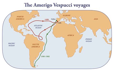 map of vespucci's voyages.